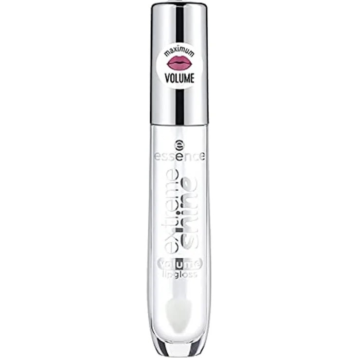 essence extreme shine volume lipgloss, Lip Gloss, Nr. 01 Crystal Clear, transparent, strahlend frisch, glänzend, transluzent, vegan, ölfrei, ohne Alkohol (5ml)