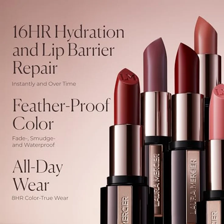 Laura Mercier Caviar Hydra-Crème Lippenstift, pflegender Lippenstift mit intensiver Farbe, 3,25 g, Farbe 123 FIFTH AVE – Bild 5