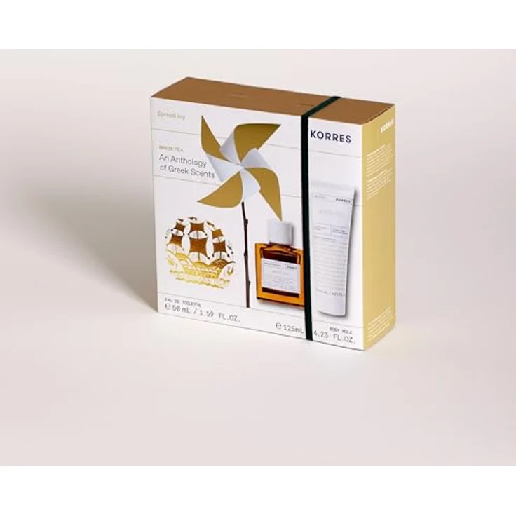 KORRES White Tea Duftset für Damen, EDT 50ml & Bodymilk 125ml, floraler Duft, vegan, Geschenkset – Bild 2