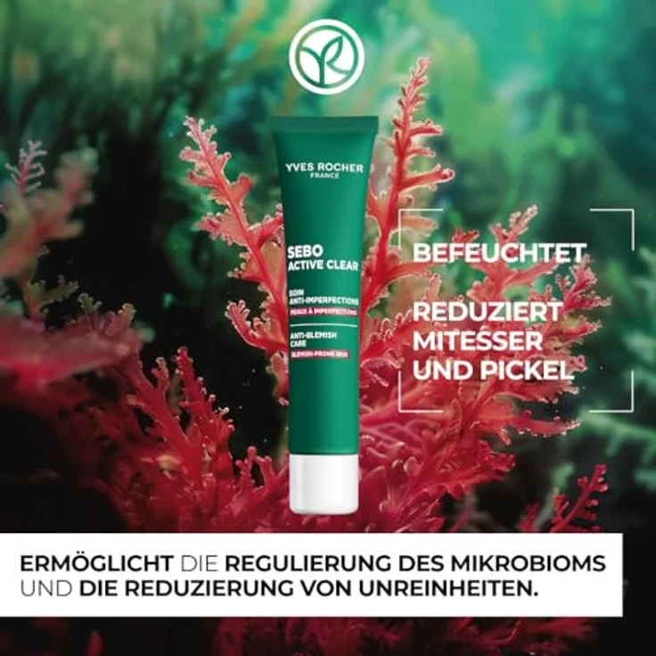 Yves Rocher SEBO ACTIVE CLEAR Anti-Pickel Creme, 40ml – Mattierende Gel-Creme mit 97% natürlichen Inhaltsstoffen, reguliert Talg und verfeinert das Hautbild – Bild 2