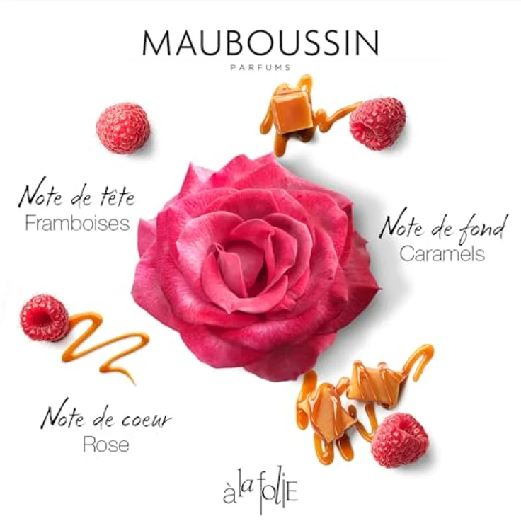 Mauboussin A La Folie Reise-Set, Eau de Parfum 100 ml & Travel Spray 20 ml mit Champagner-Himbeer-Akkord und Gourmet-Karamell – Bild 4