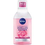 NIVEA Rosenwasser Mizellenwasser (400 ml), Gesichtsreinigung mit MicellAIR Technologie und natürlichem Rosenwasser, sanftes Mizellen Reinigungswasser