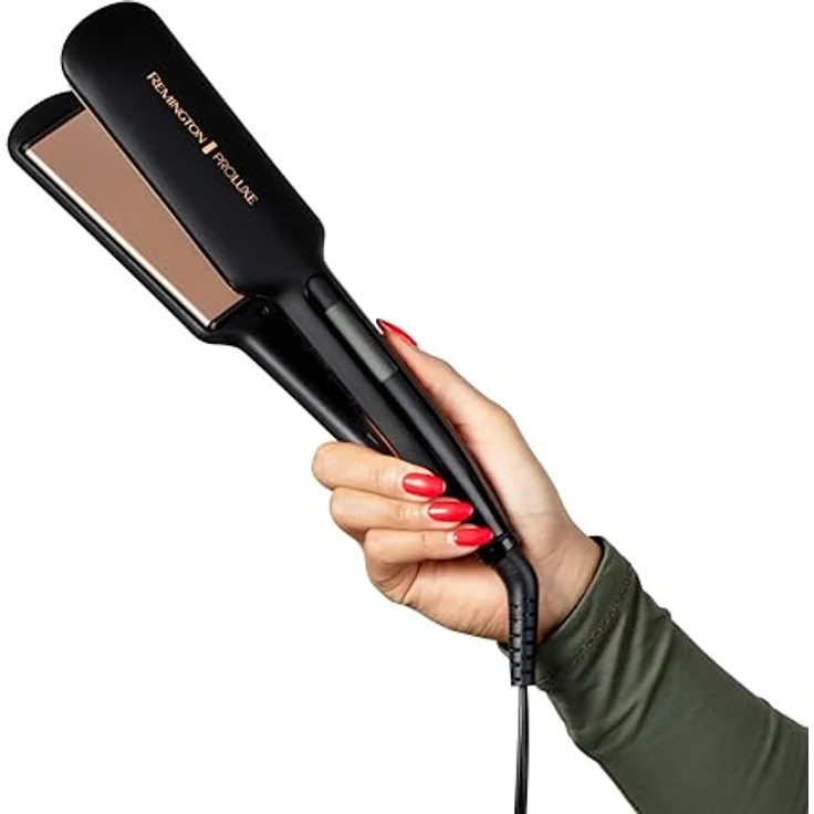 Remington Glätteisen Proluxe [extra breite Keramikstylingplatten 110 x 50mm, OPTIheat Technologie, Pro+Einstellung für schonendes Styling, digitales Display, schnellaufheizend] Haarglätter S9150B – Bild 5