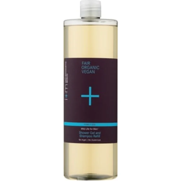 i+m Naturkosmetik Wild Life for Men Duschgel & Shampoo Refill, 1L Nachfüllflasche aus 100% recyceltem Plastik, vegan, frisch-herber Duft