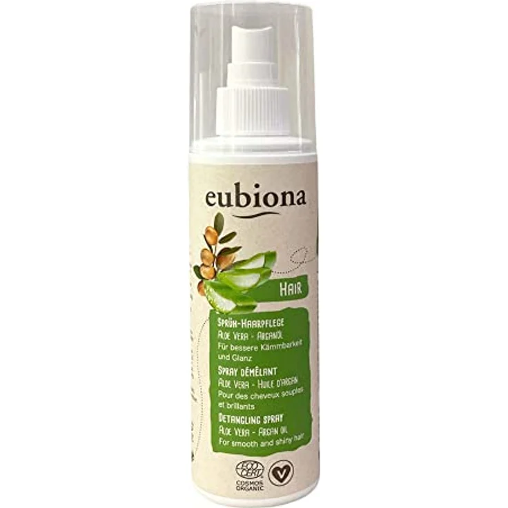 eubiona Haarpflege-Spray Leave-in Conditioner mit Aloe Vera & Arganöl, 200ml - für geschmeidigen Glanz und leichtes Kämmen – Bild 2