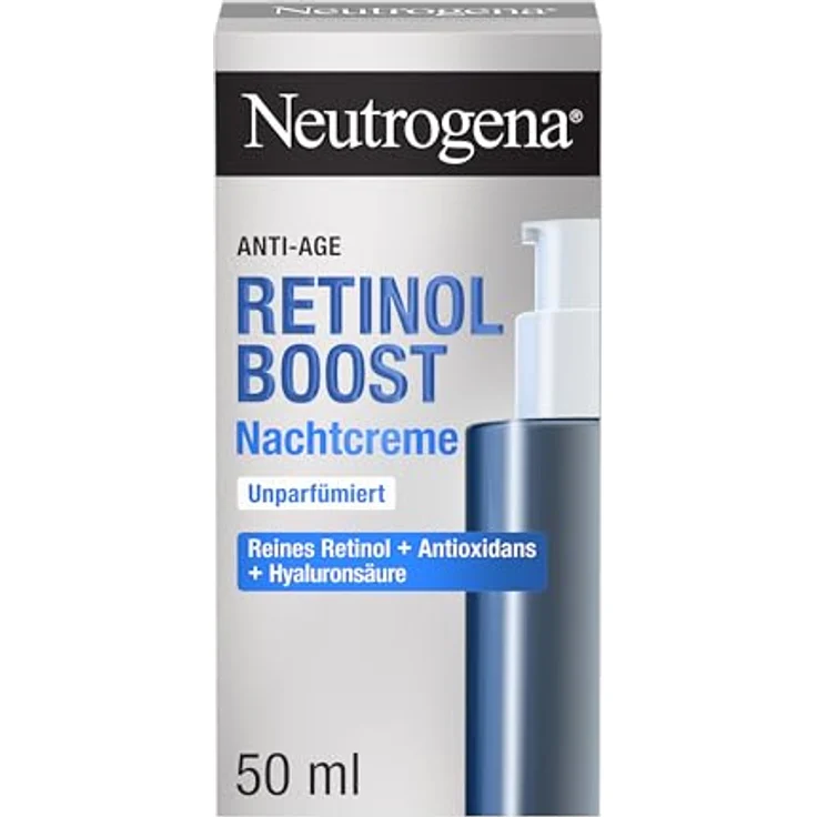 Neutrogena Retinol Boost Nachtcreme, Unisex, Anti-Falten Gesichtspflege, 50 ml Pumpenflasche, feuchtigkeitsspendend, kräftigend, glättend – Bild 1