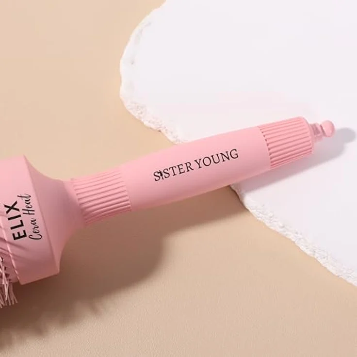 Sister Young ELIX Round Brush Cera Heat Pink, Runde Haarbürste 65mm für voluminöses Haarstyling beim Föhnen – Bild 3