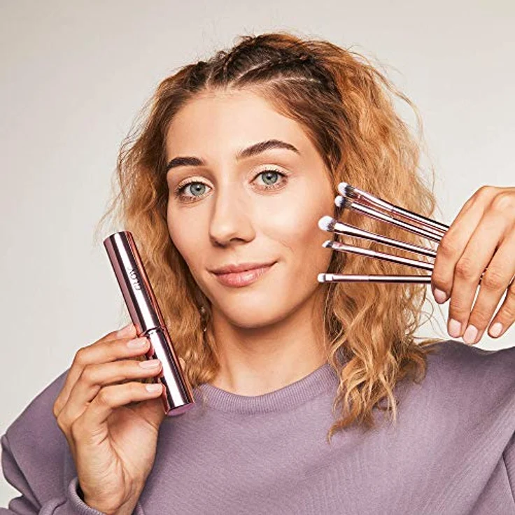 GLOV Accessories Pinselset für die Augen, 5-teiliges Set in Pink, vielseitige Make-up Pinsel für Lidschatten und Eyeliner – Bild 9