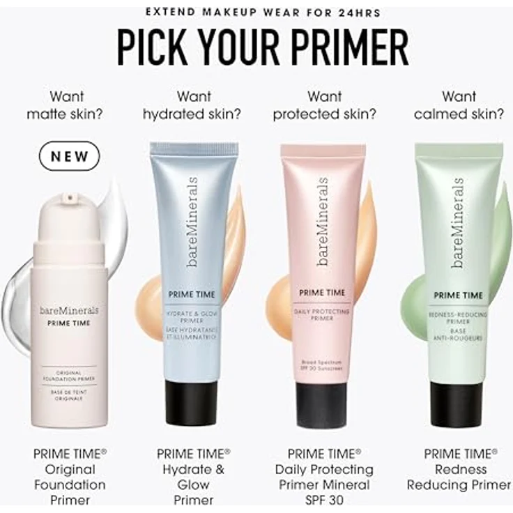 bareMinerals Prime Time Pore-Minimizing Foundation Primer, 15 ml mit samtiger Gel-Textur für minimierte Poren und natürlichen Filter-Effekt – Bild 7