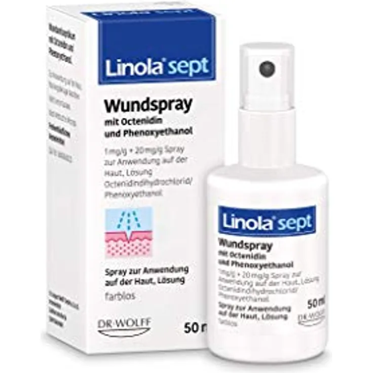 Linola sept Wundspray 50 ml, Lösung zur schnellen Desinfektion von Wunden mit Octenidin und Phenoxyethanol