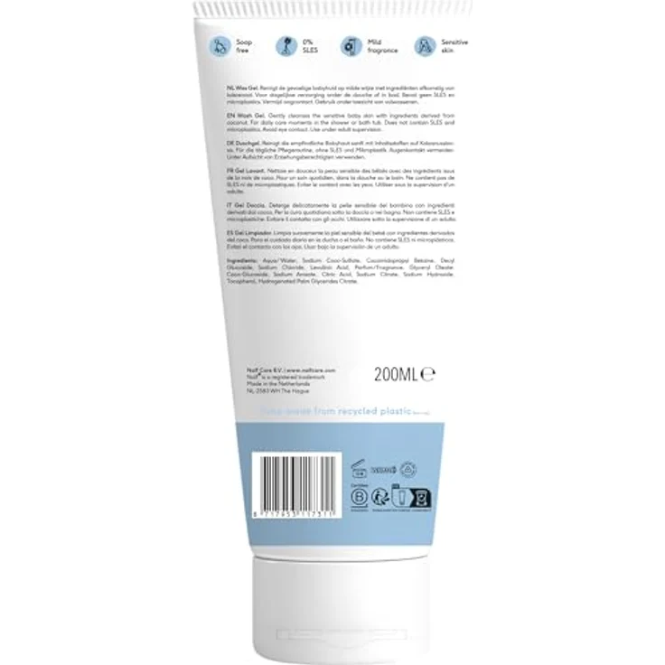 Naif Baby & Kids Wash Gel, Reinigungsgel für Körper und Gesicht, hypoallergen, 200 ml – Bild 3