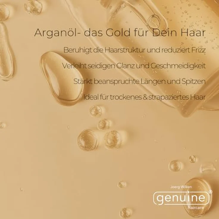 genuine haircare Arganöl für trockenes und strapaziertes Haar, Pflegeöl für Längen & Spitzen, vegan & PEG-frei, verleiht Glanz und schützt vor Frizz – Bild 4