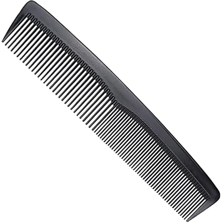 LINAERSHAO 19cm Styling Kamm, bruchfester, antistatischer Carbon-Kamm für Männer mit breiten und feinen Zähnen, schwarz