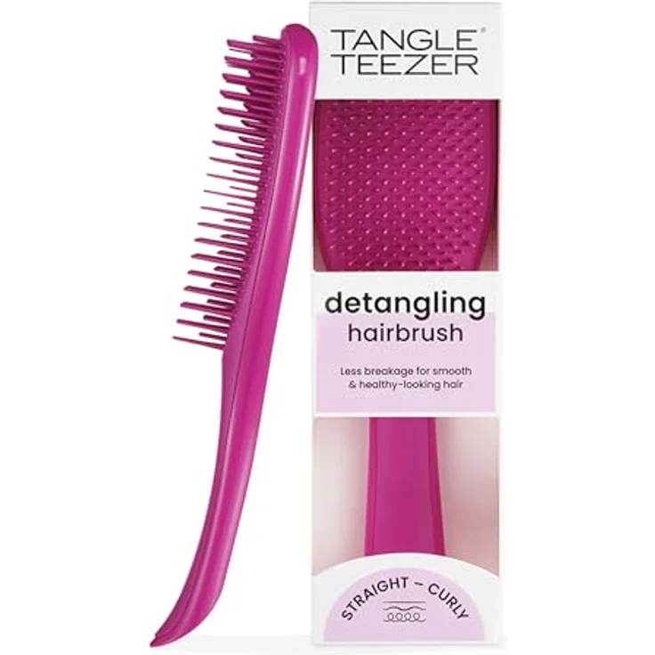 Tangle Teezer Ultimate Detangler Haarbürste für nasses und trockenes Haar, beseitigt Knoten und reduziert Haarbruch, elektrische Himbeere – Bild 1