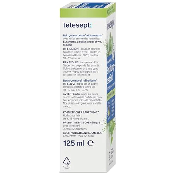 Tetesept Erkältungszeit Bad, entspannender Badezusatz für ein wohltuendes Vollbad, 125 ml – Bild 3