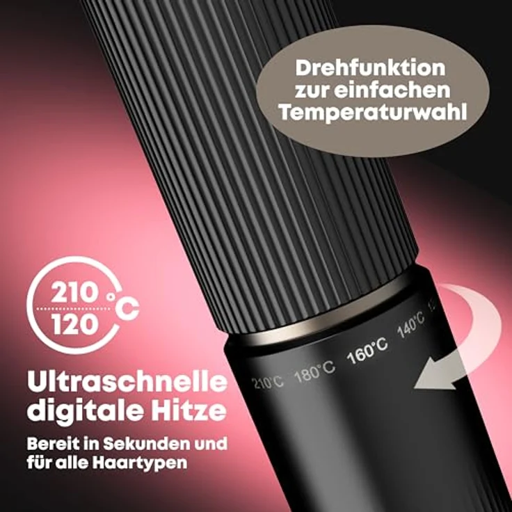 Revamp Professional Effortless Curls 32 mm Lockenstab, extralange Keramik-Tong mit variabler Temperatur 120-210 °C, Progloss™-Öle – Bild 5