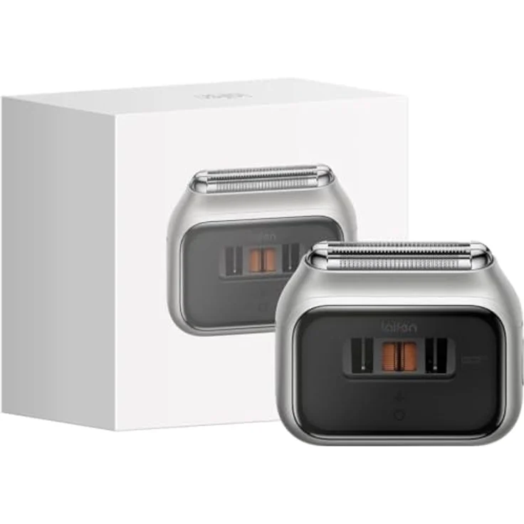 LAIFEN P3 Pro Rasierer, 3-Klingensystem mit 2 Folienrasierern + 1 Trimmer, Doppelmotor-Power, wasserdicht IPX7, 100 Minuten Akkulaufzeit, USB-C Schnellladung, Aluminium – Bild 2