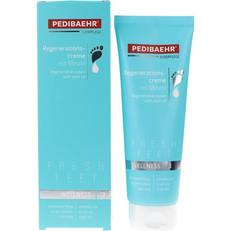 Pedibaehr fresh feet Regenerationscreme mit Minzöl, 125ml, pflegt Schrunden, Hornhaut, raue und rissige Haut
