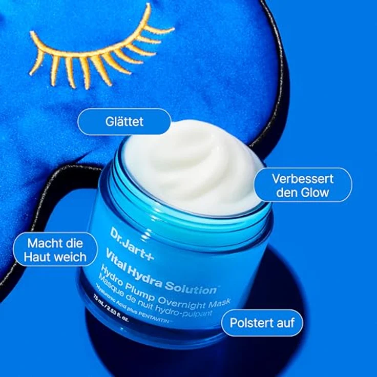 Dr. Jart+ Vital Hydra Solution™ Hydro Plump Overnight Mask, feuchtigkeitsspendende Maske mit Hyaluronsäure, 75 ml – Bild 5