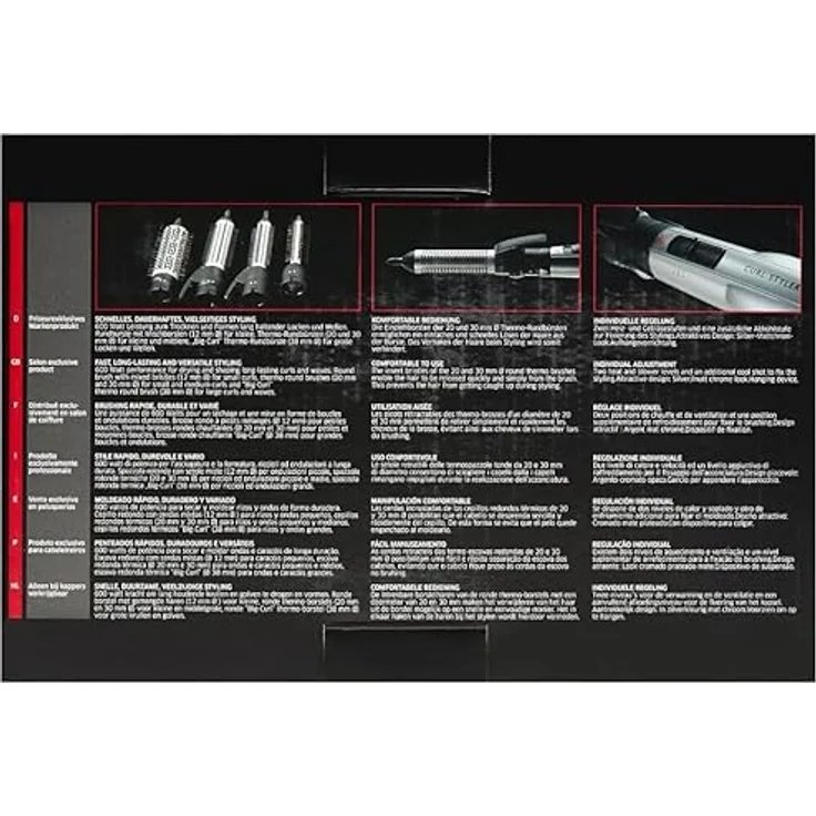 Wella Curl Styler Warmluftbürste, 600 Watt mit 4 Thermo-Rundbürsten für verschiedene Lockengrößen – Bild 5