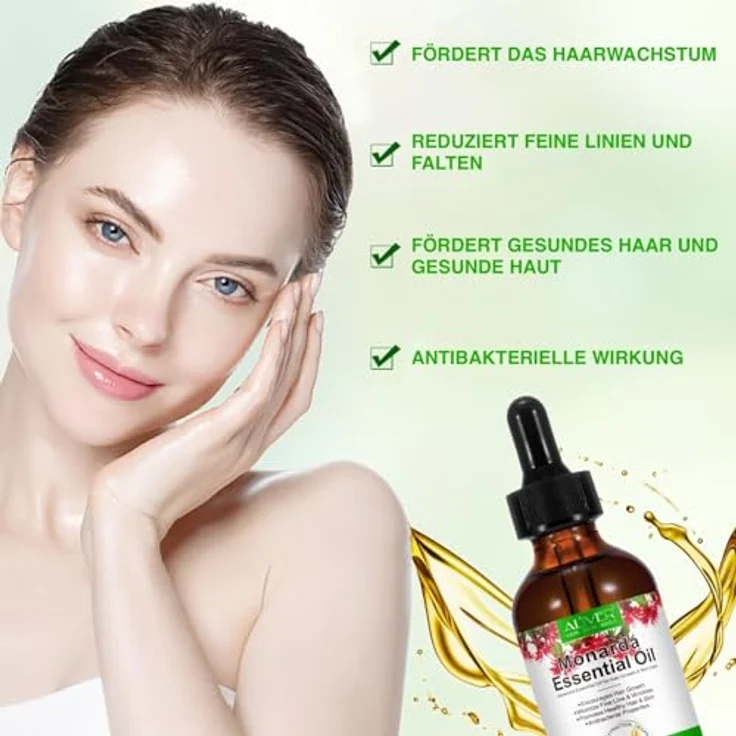 P-Beauty Ätherisches Monarda Öl, 2x60ml Haaröl, Hautpflegeöl & Wimpernöl - Feuchtigkeitsspendend, Haarwachstum, Anti-Aging - Natürliches Pflegeöl für alle Hauttypen – Bild 2