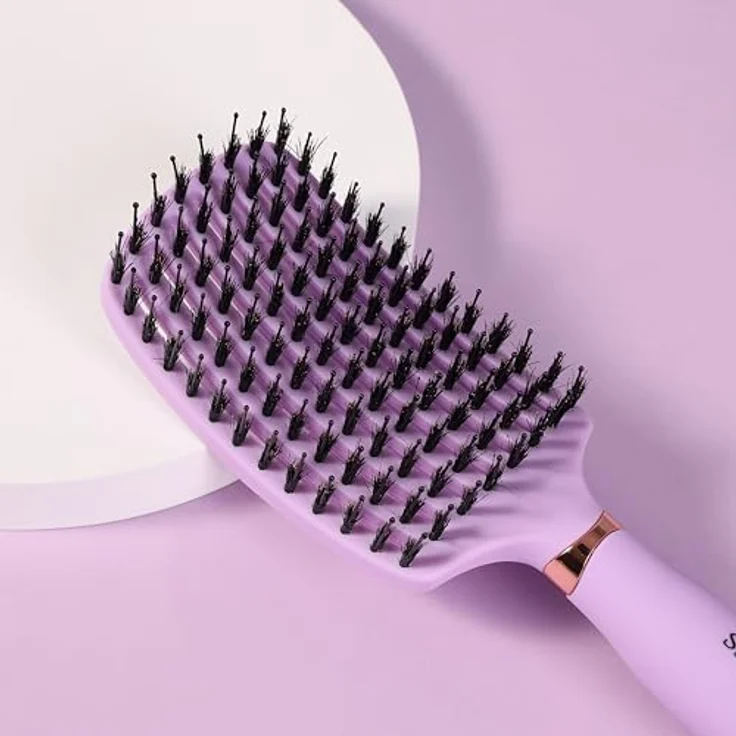 Sister Young OVIA LILIAC BV - professionelle Haarbürste mit natürlichen Wildschweinborsten, ergonomisch & belüftet, lila – Bild 5