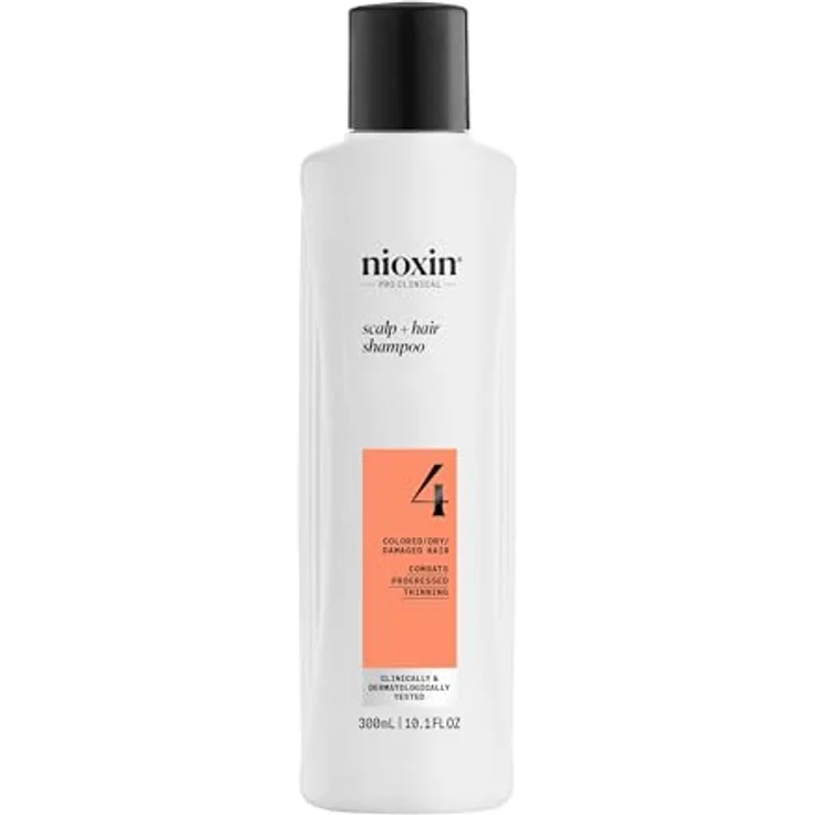 NIOXIN Scalp + Hair System 4 Shampoo - Tiefenreinigungsshampoo für strapaziertes, sichtbar dünner werdendes Haar - mit Biotin, Koffein & Niacinamid (300 ml) – Bild 1