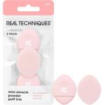 Real Techniques Mini Miracle Powder Puff Trio, For Setting & Baking, Mini Makeup Puff For Loose & Pressed Powder, Targeted Setting Under Eyes & On Blemishes, Travel Friendly & Reusable, 3 Count