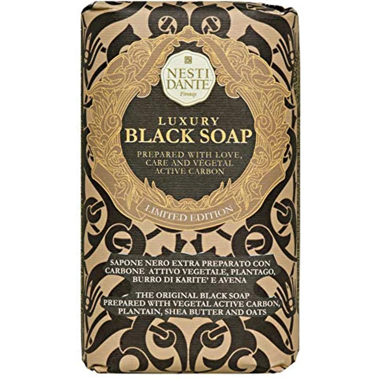 Nesti Dante Luxury Black Soap mit Aktivkohle 250 g für Alle Hauttypen geeignet – Bild 2