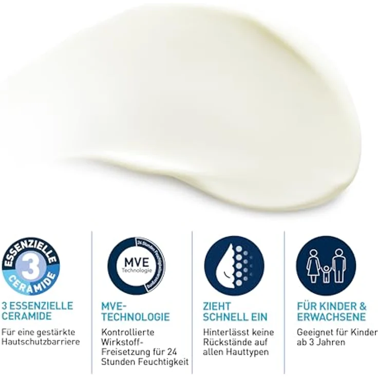 CeraVe Sonnenschutz Körper Lotion mit 24h Feuchtigkeit, SPF 30, 177 ml – Bild 5