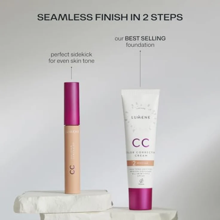 Lumene CC Color Correcting Cream, Getönte Tagescreme für ein einheitliches Hautbild, SPF 20, Farbton 5 Deep Tan (Warm), 30 ml – Bild 2
