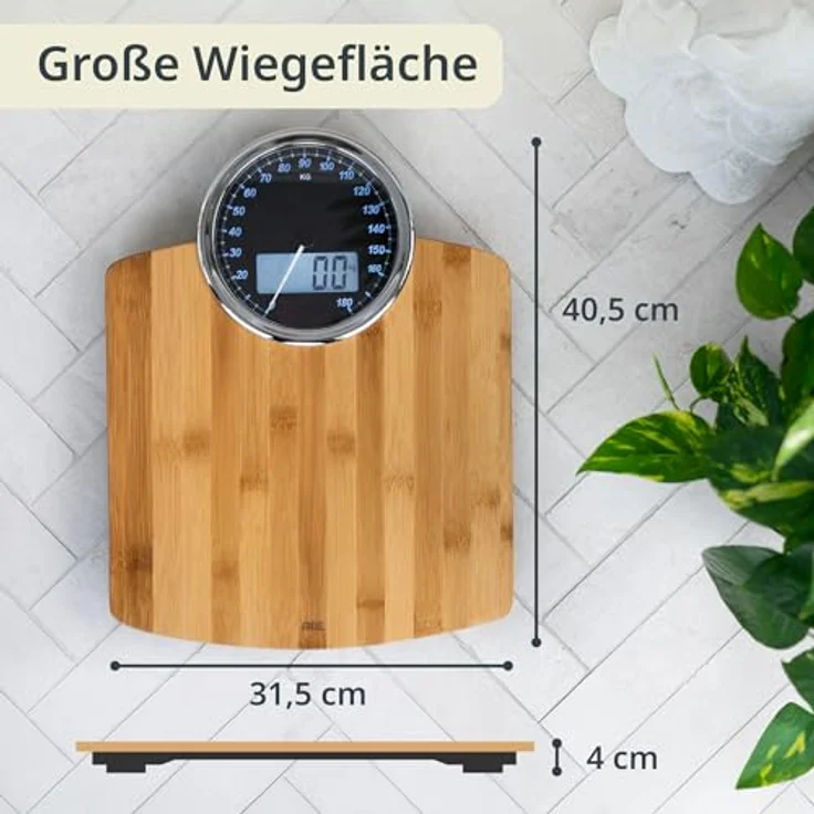 ADE BE 1719 Luna Digitale Personenwaage Wägebereich (max.)=180kg Bambus – Bild 7
