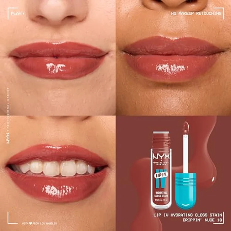 NYX Professional Makeup LIP IV Glanz Lipgloss, feuchtigkeitsspendend, 5 ml, Farbe Drippi – Bild 2