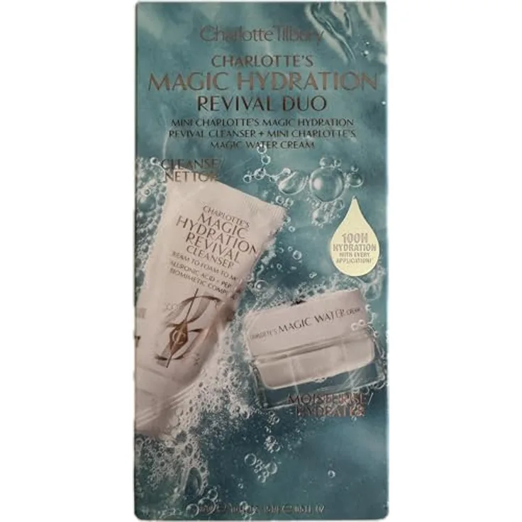 Charlotte Tilbury Charlotte's Magic Hydration Revival Duo, Gesichtscreme mit Hyaluronsäure, Peptiden und Vitamin C, feuchtigkeitsspendend und revitalisierend