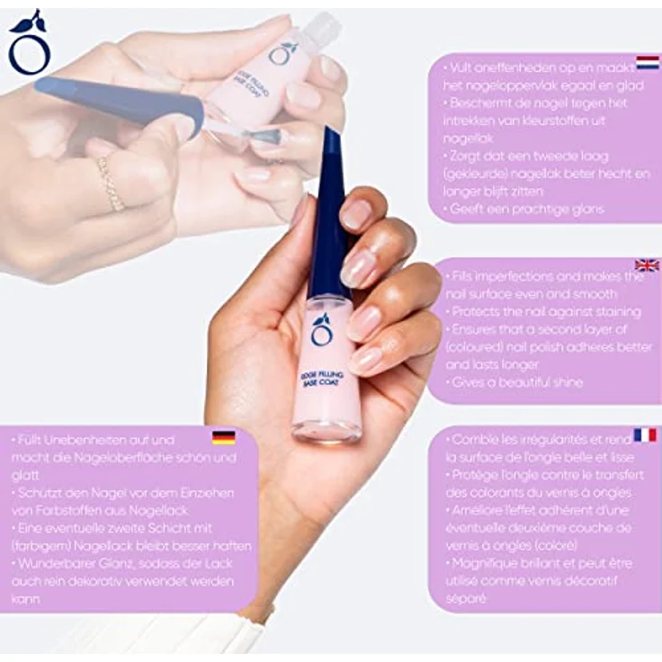 Herôme Ridge Filling Base Coat, ausgleichender Nagellack für Damen, milchig-weiß, 10 ml – Bild 4