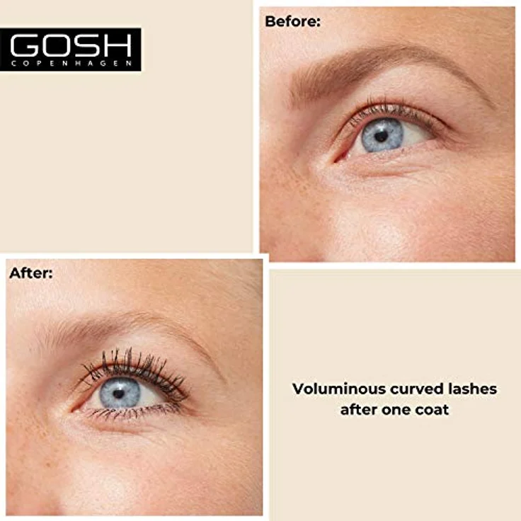 Gosh Catchy Eyes Drama 001, Mascara für Damen mit extremer schwarzer Farbe, 10 ml – Bild 3