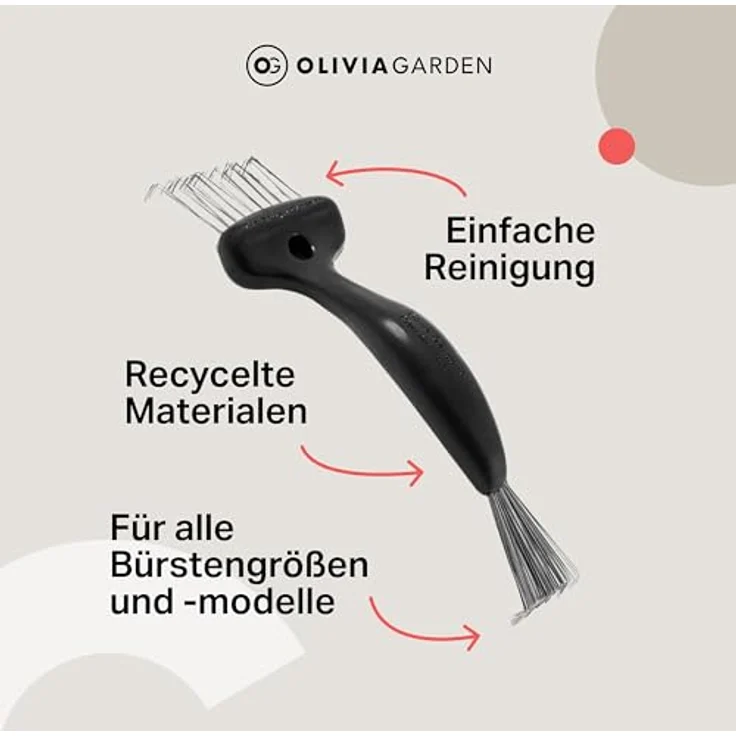 Olivia Garden The Brush Cleaner Brush Black – Bild 8