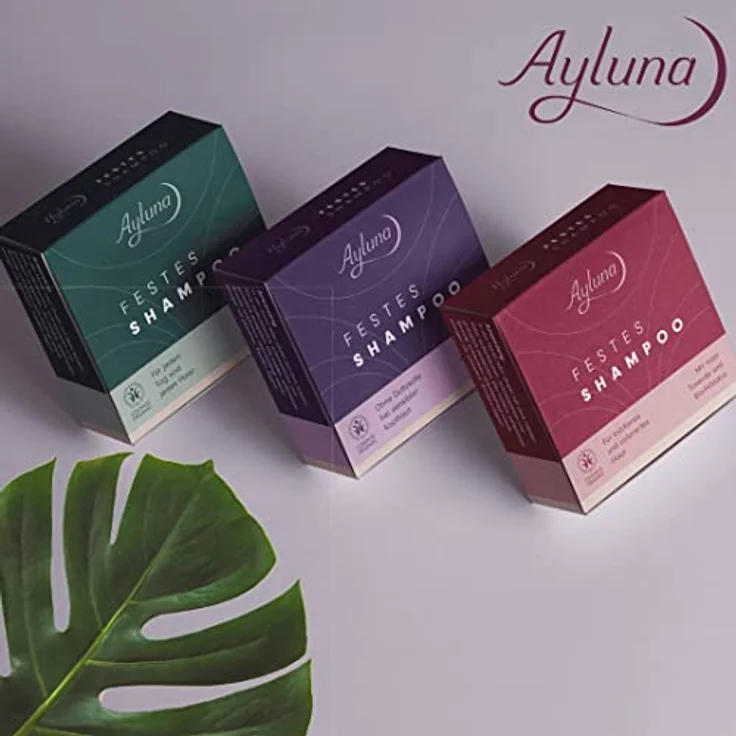 Ayluna Festes Shampoo für trockenes Haar, pH-hautneutral, mit Roter Tonerde & Bio-Arganöl, 60g – Bild 4