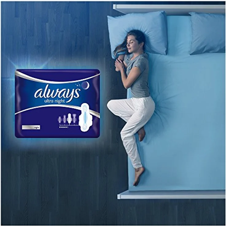 Always Ultra Night Damenbinden Gr.3 mit Flügel mit InstantDry-System SecureGuard-Konturen für zusätzliche Sicherheit geruchsneutralisierende Technologie 10 Stück – Bild 3