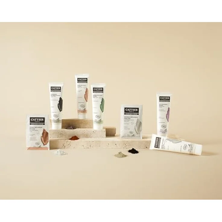 Cattier Paris Weiße Heilerde Peeling für das Gesicht, zertifizierte Naturkosmetik mit Bio Aloe Vera und Bambuspulver, vegan, für alle Hauttypen, 2 x 6ml – Bild 3