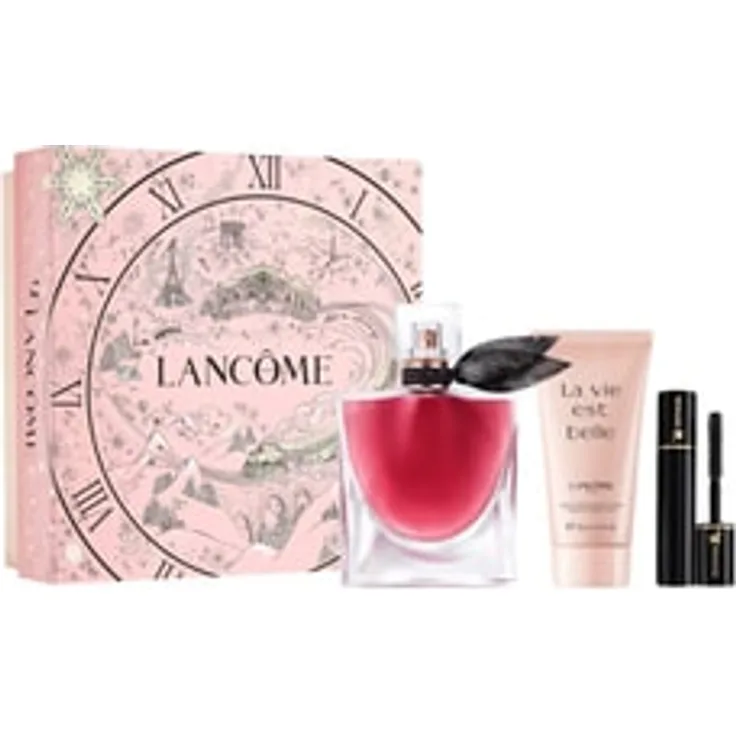 LANCÔME La vie est belle L'Elixir 50 ml EdP Set, Damen-Duftset mit Body Lotion und Mascara, ikonisches Lancôme-Pink