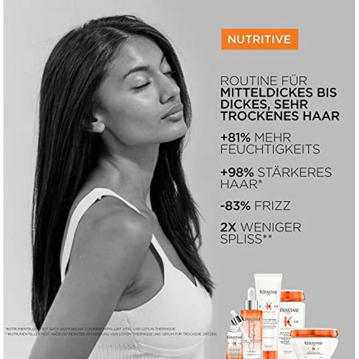 Kérastase Nutritive, Haarkur für sehr trockenes, feines bis mittleres Haar, Feuchtigkeitsspendend und pflegend, Ohne Parabene, Masquintense Riche Deep Nutrition, 200 ml – Bild 4