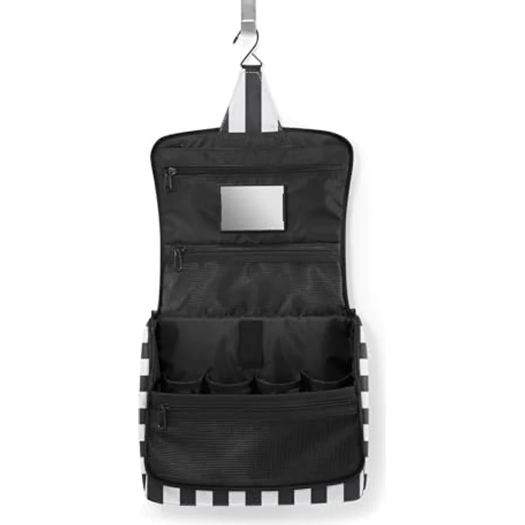 REISENTHEL® toiletbag XL Kosmetiktasche, große Kulturtasche mit Haken, summerstripes black – Bild 3