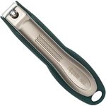 nippes Solingen Premium Nagelknipser mit Nagelfang | Grün | Fußnagel Knipser 80 mm | Gehärteter Stahl | Gewölbte Schneiden | Ergnomische Soft-Touch Grifffläche