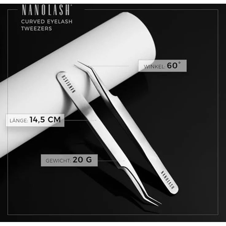 Wimpern Pinzette Gebogen Nanolash - Professionelle Wimpernverlängerungspinzette, Pinzette für falsche Wimpern, Wimpernpinzette für Wimpernverlängerung – Bild 4