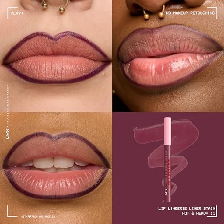 NYX Professional Makeup Lip Lingerie Fixierstift für Lippen, langanhaltend, Farbton 11 Hot & Heavy, 1 ml – Bild 3