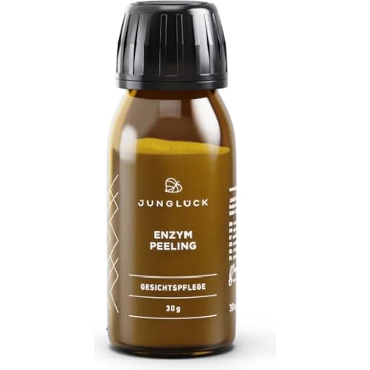 JUNGLÜCK Enzym Peeling Gesicht - Vegan, 10% Vitamin C, Mildes mechanisches Gesichtspeeling zur Zellerneuerung und Milderung von Pigmentflecken und Pickelmalen