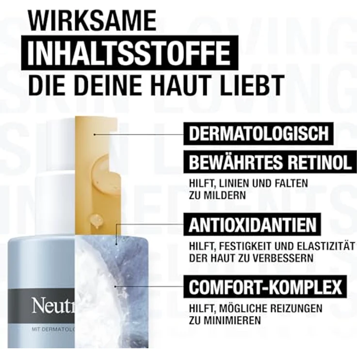 Neutrogena Retinol Boost Nachtcreme, Unisex, Anti-Falten Gesichtspflege, 50 ml Pumpenflasche, feuchtigkeitsspendend, kräftigend, glättend – Bild 4