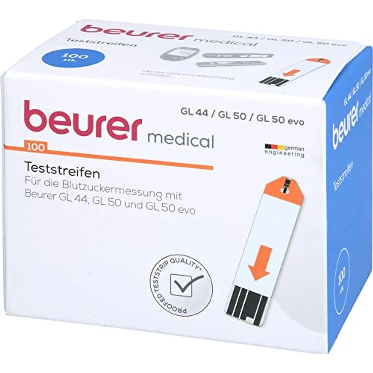 BEURER GL44-GL50 Blutzucker-Teststreifen 100 St. – Bild 3