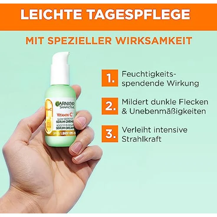 GARNIER SkinActive Vitamin C 2 in1 Glow Booster Serum Crème Gesichtsserum 50 ml – Bild 4